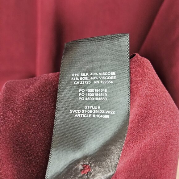 NWT Aritzia Babaton CAHUN Rich Maroon Silk Viscose Shirt w/ Shoulder Pads Size L - Picture 5 of 16